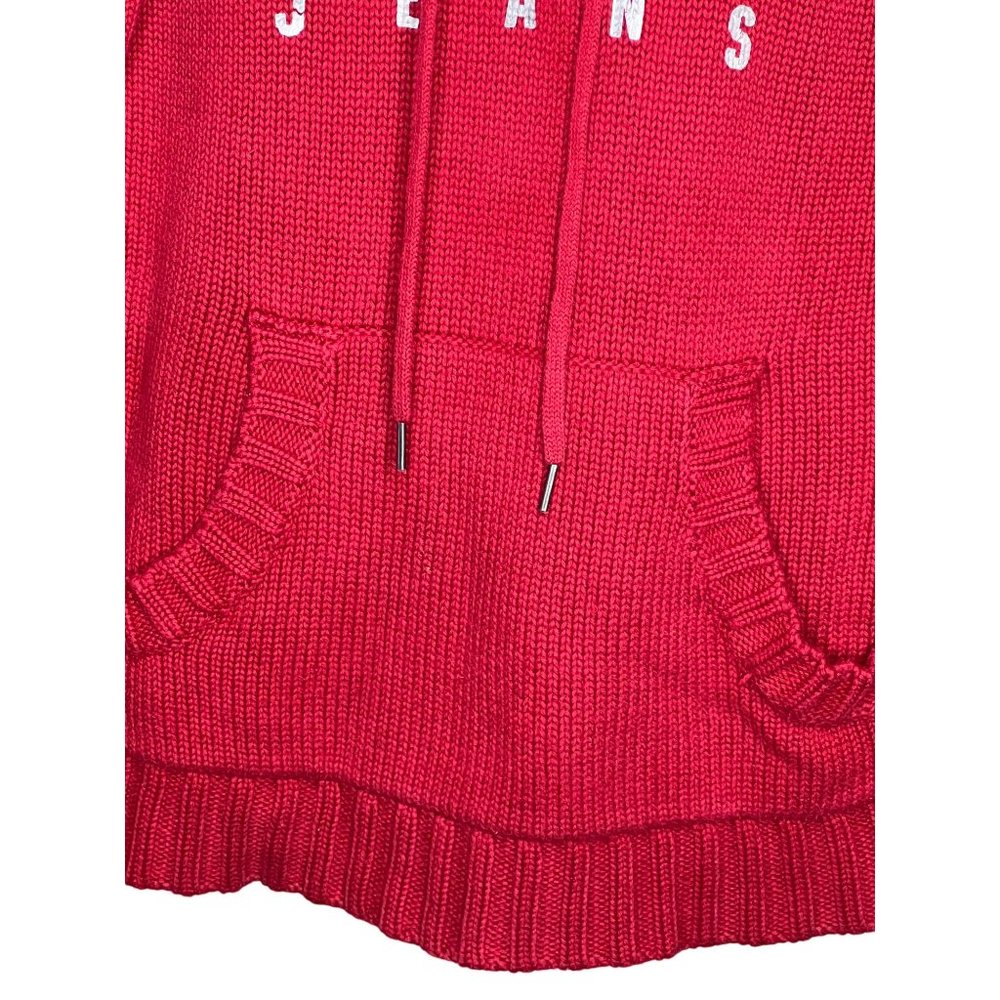 DKNY jeans red pullover hoodie Small long sleeve pouch pocket - Picture 2 of 10